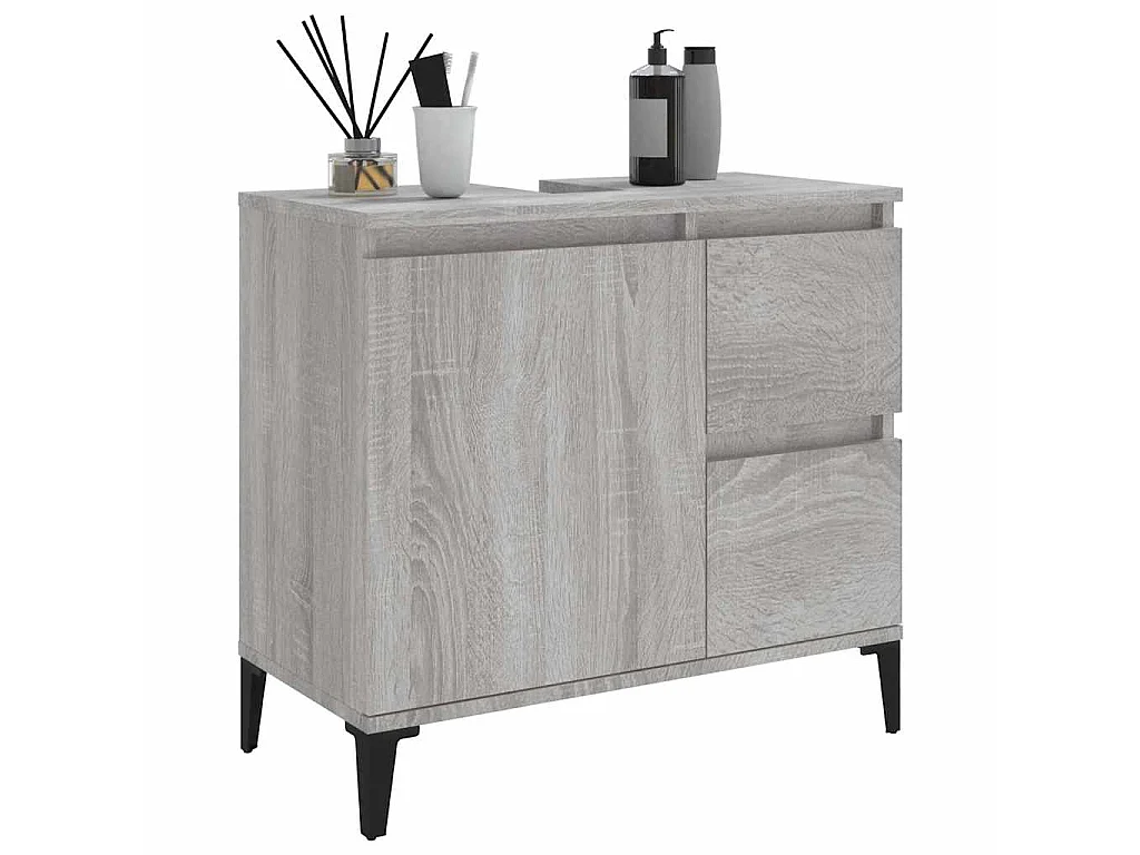 Armadietto Bagno Grigio Sonoma 65x33x60 cm in Legno Multistrato