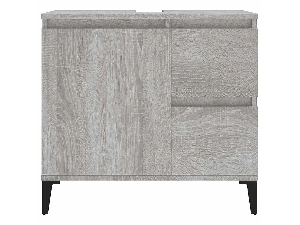 Armadietto Bagno Grigio Sonoma 65x33x60 cm in Legno Multistrato