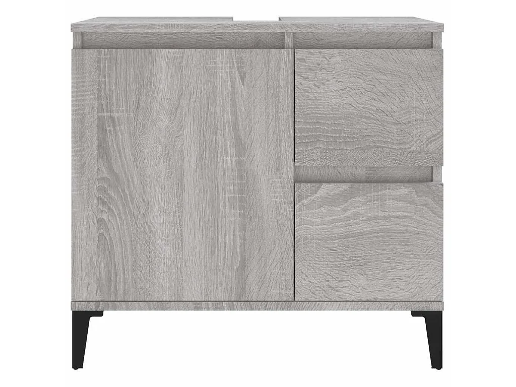 Badschrank Grau Sonoma 65x33x60 cm Holzwerkstoff