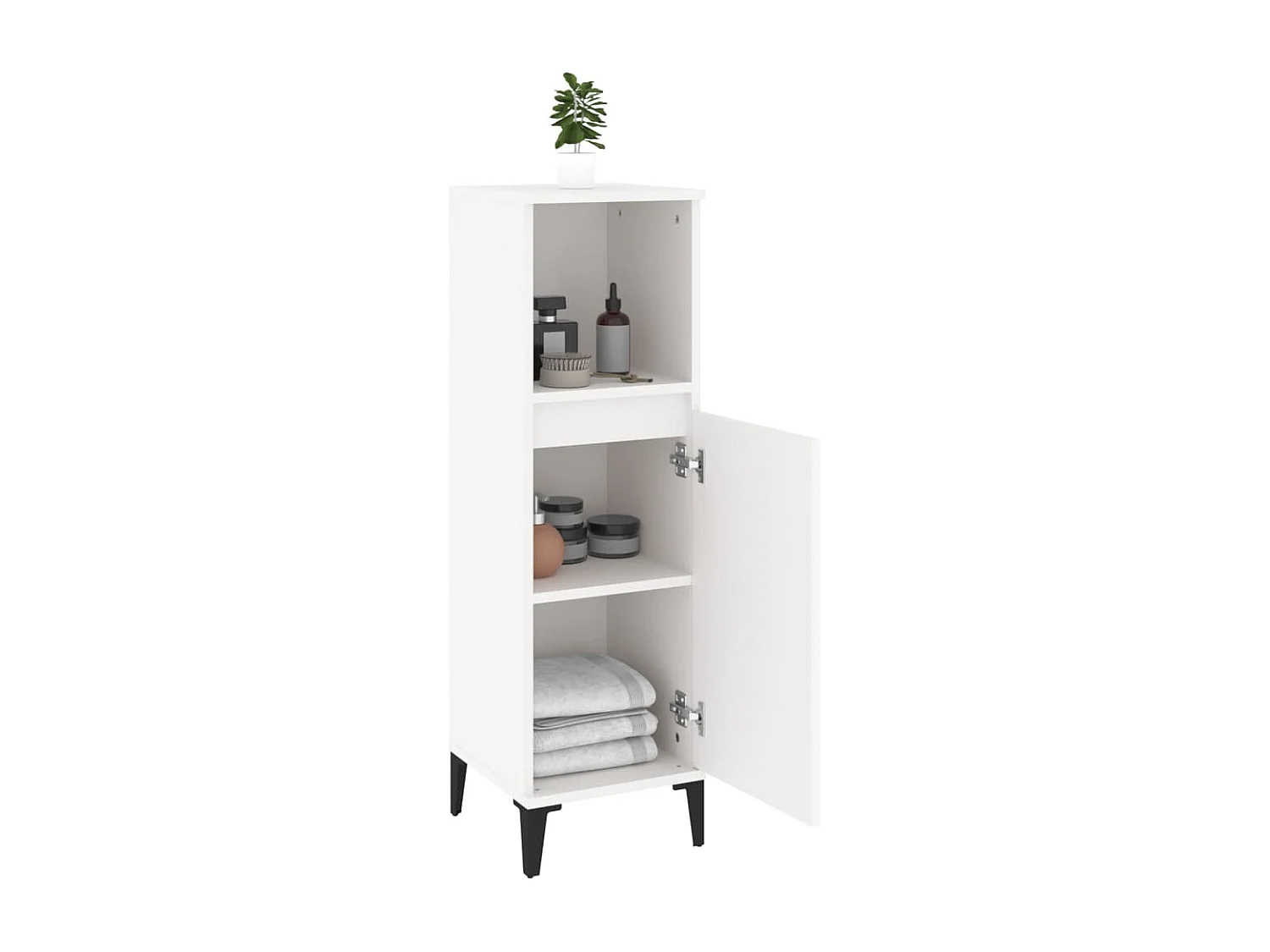 Armario de baño madera contrachapada blanco 30x30x100 cm