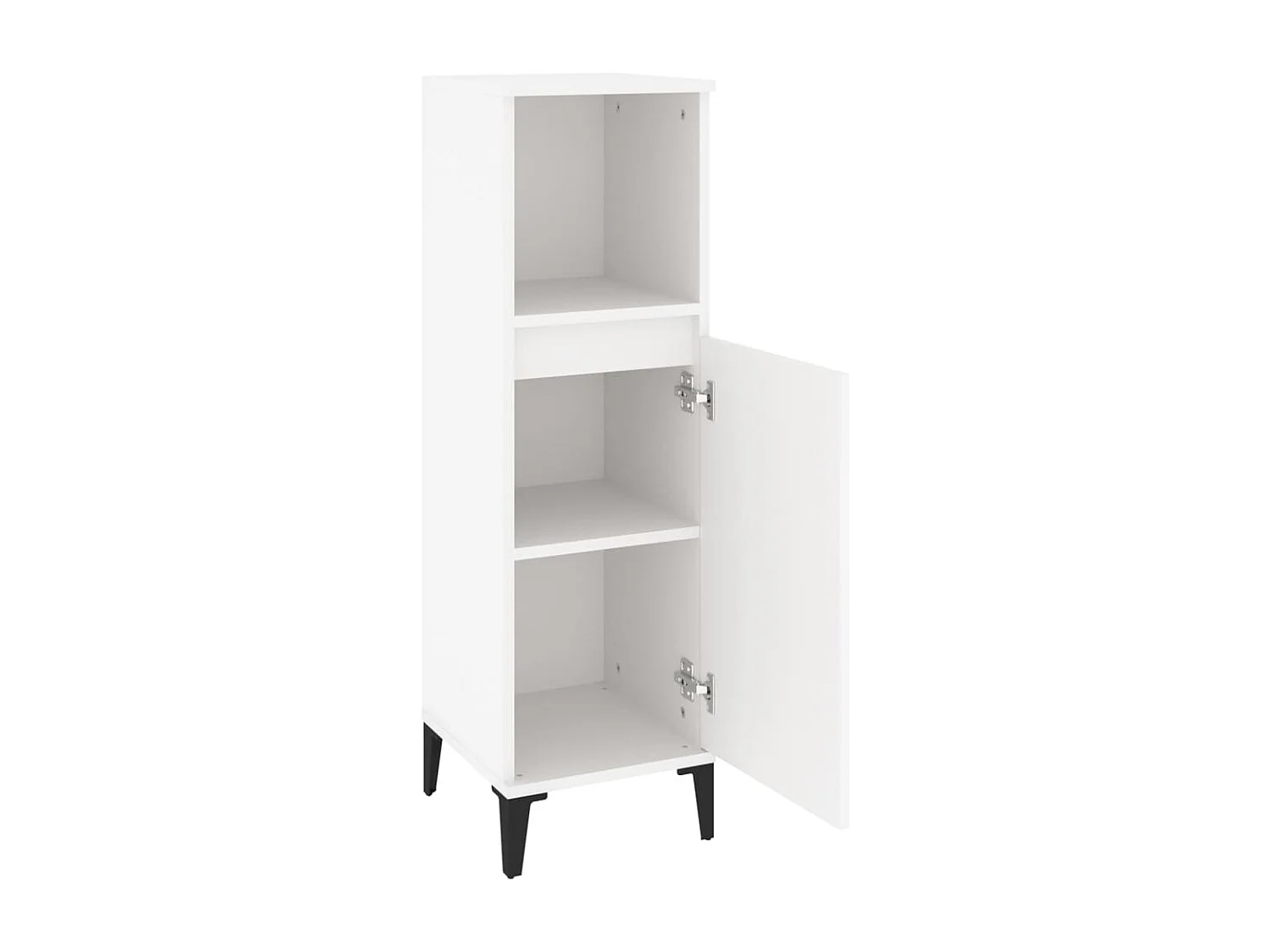 Armario de baño madera contrachapada blanco 30x30x100 cm
