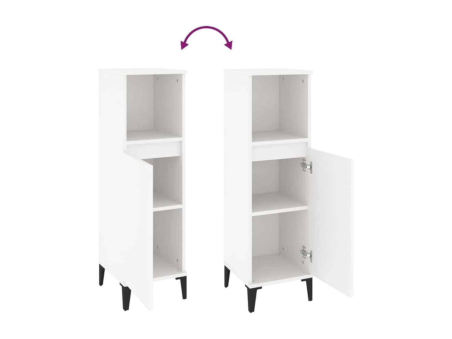 Armario de baño madera contrachapada blanco 30x30x100 cm