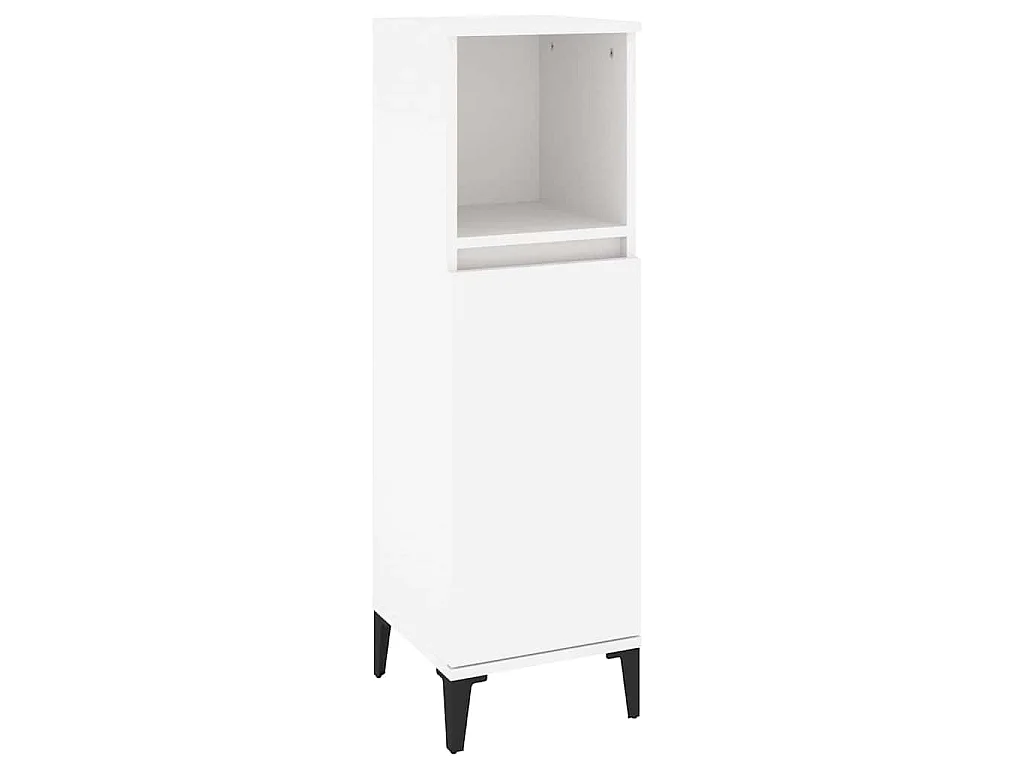 Badschrank Weiß 30x30x100 cm Holzwerkstoff