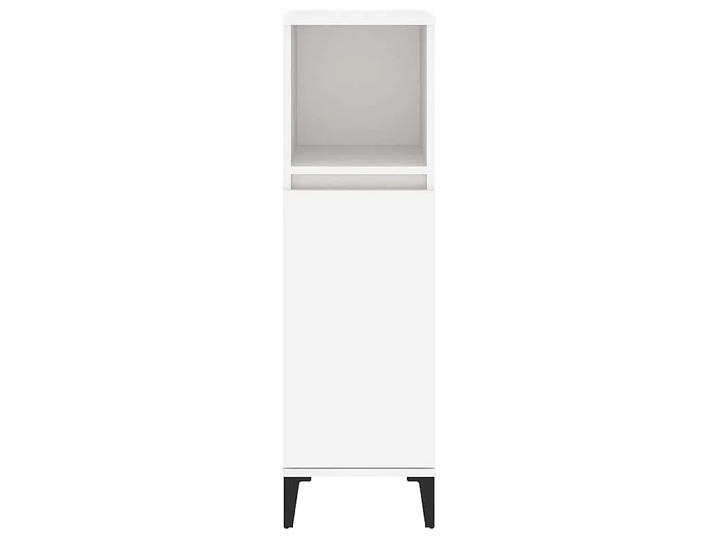 Badschrank Weiß 30x30x100 cm Holzwerkstoff