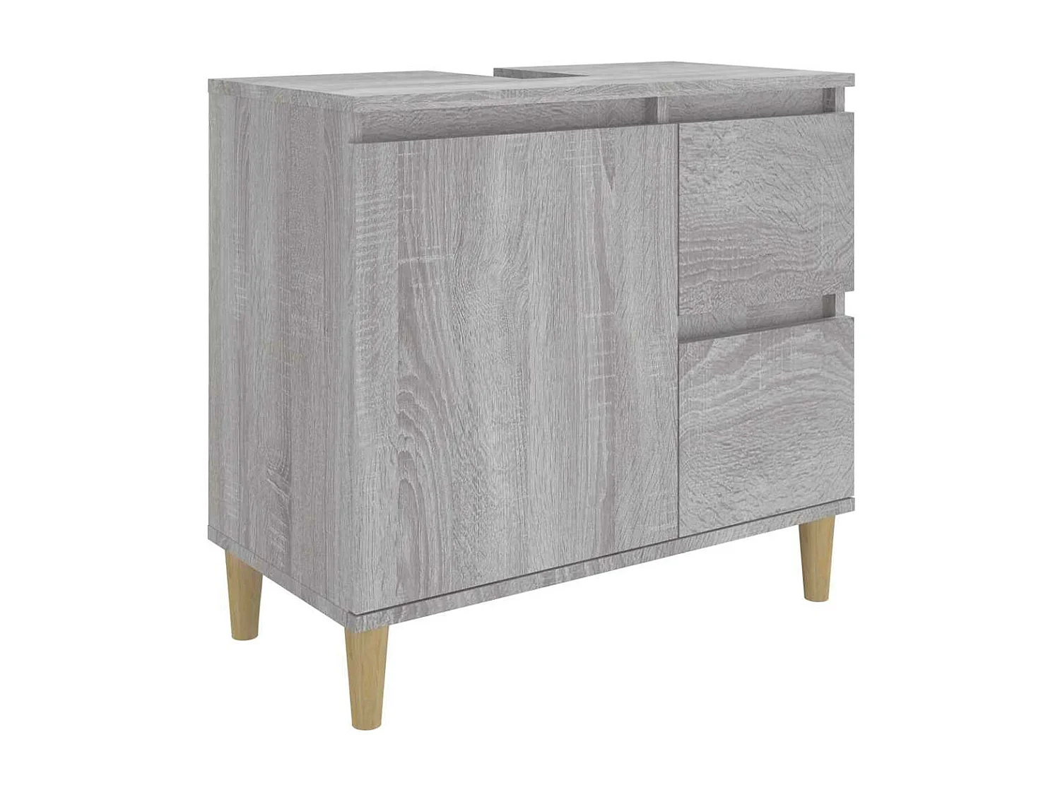 Armoire de bain sonoma gris 65x33x60 cm bois d'ingénierie