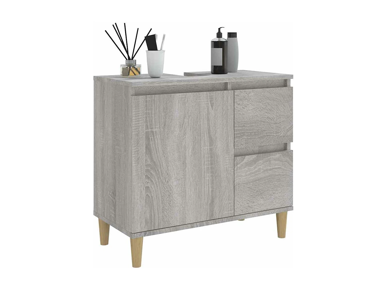Armoire de bain sonoma gris 65x33x60 cm bois d'ingénierie