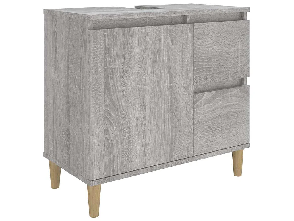 Badschrank Grau Sonoma 65x33x60 cm Holzwerkstoff