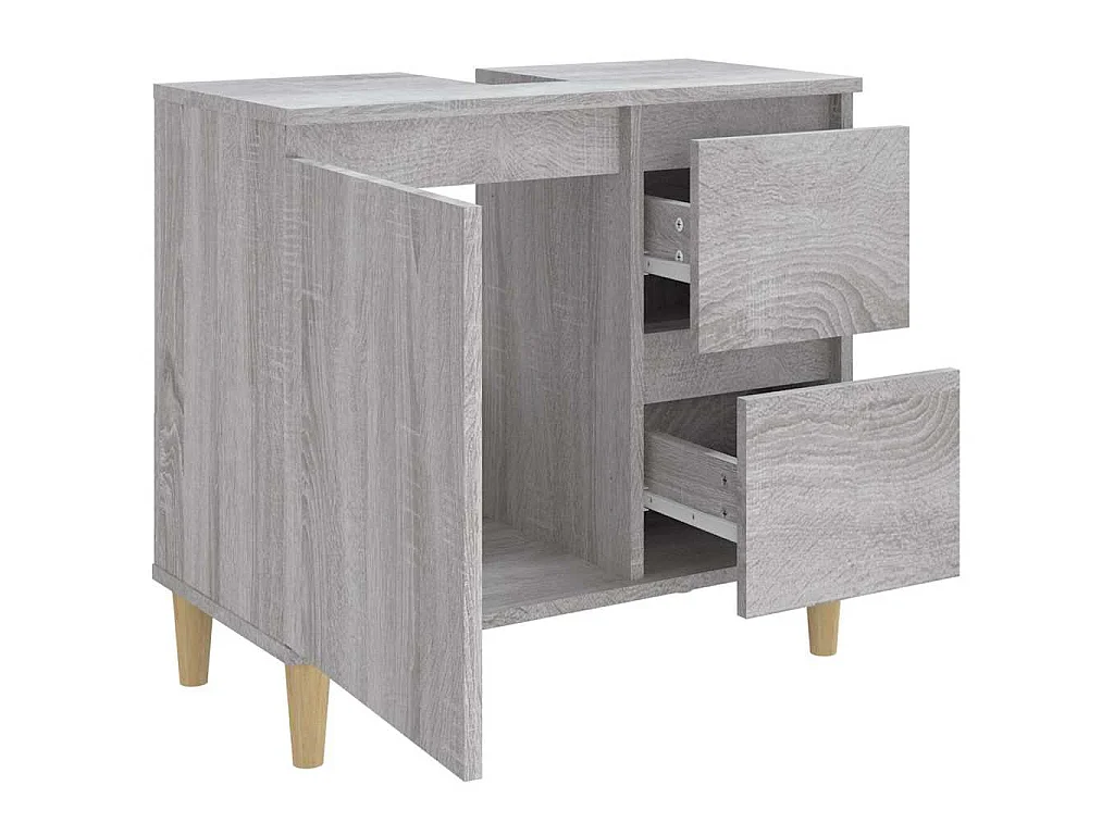 Badschrank Grau Sonoma 65x33x60 cm Holzwerkstoff