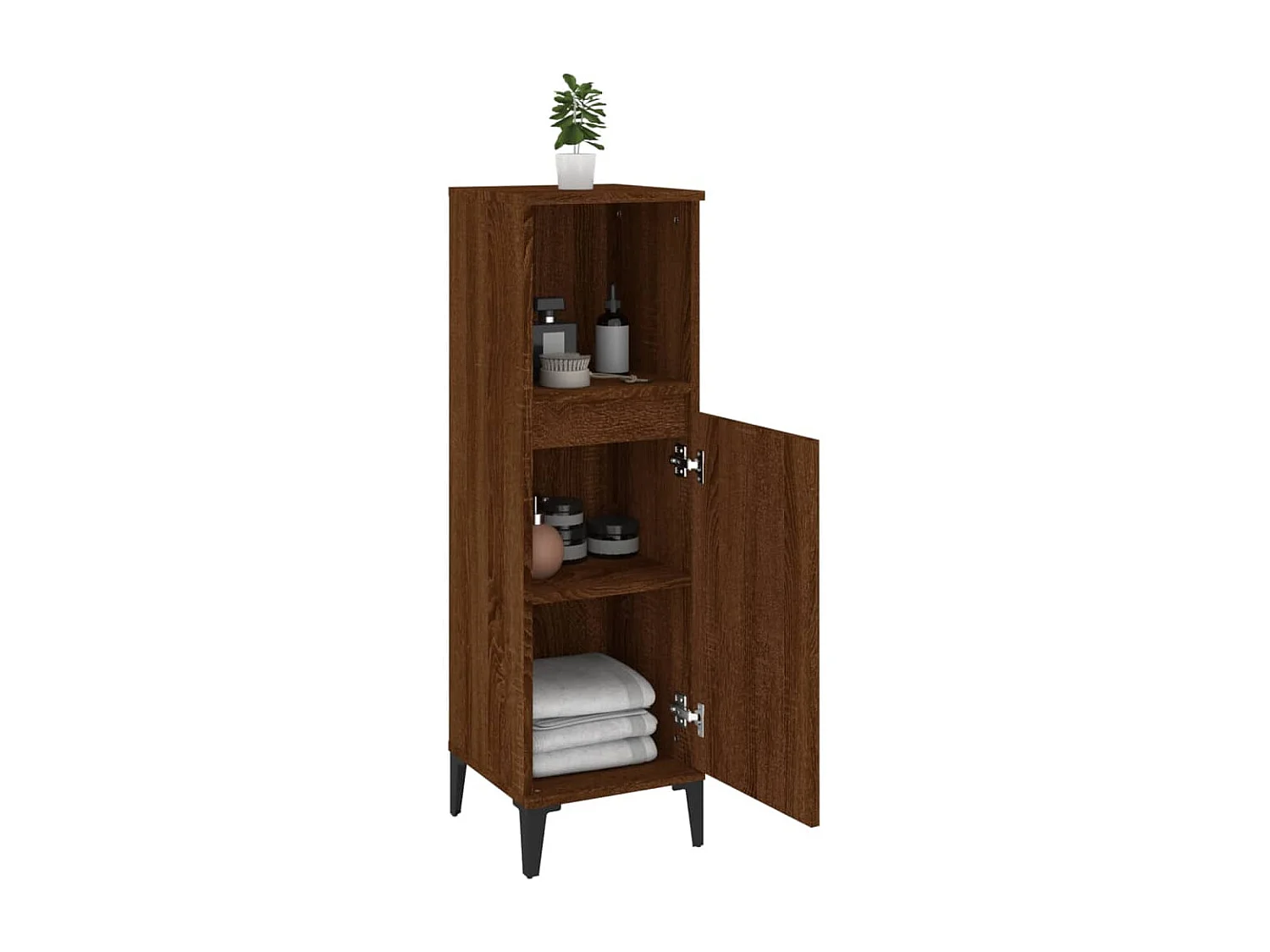 Armoire de bain chêne marron 30x30x100 cm bois d'ingénierie
