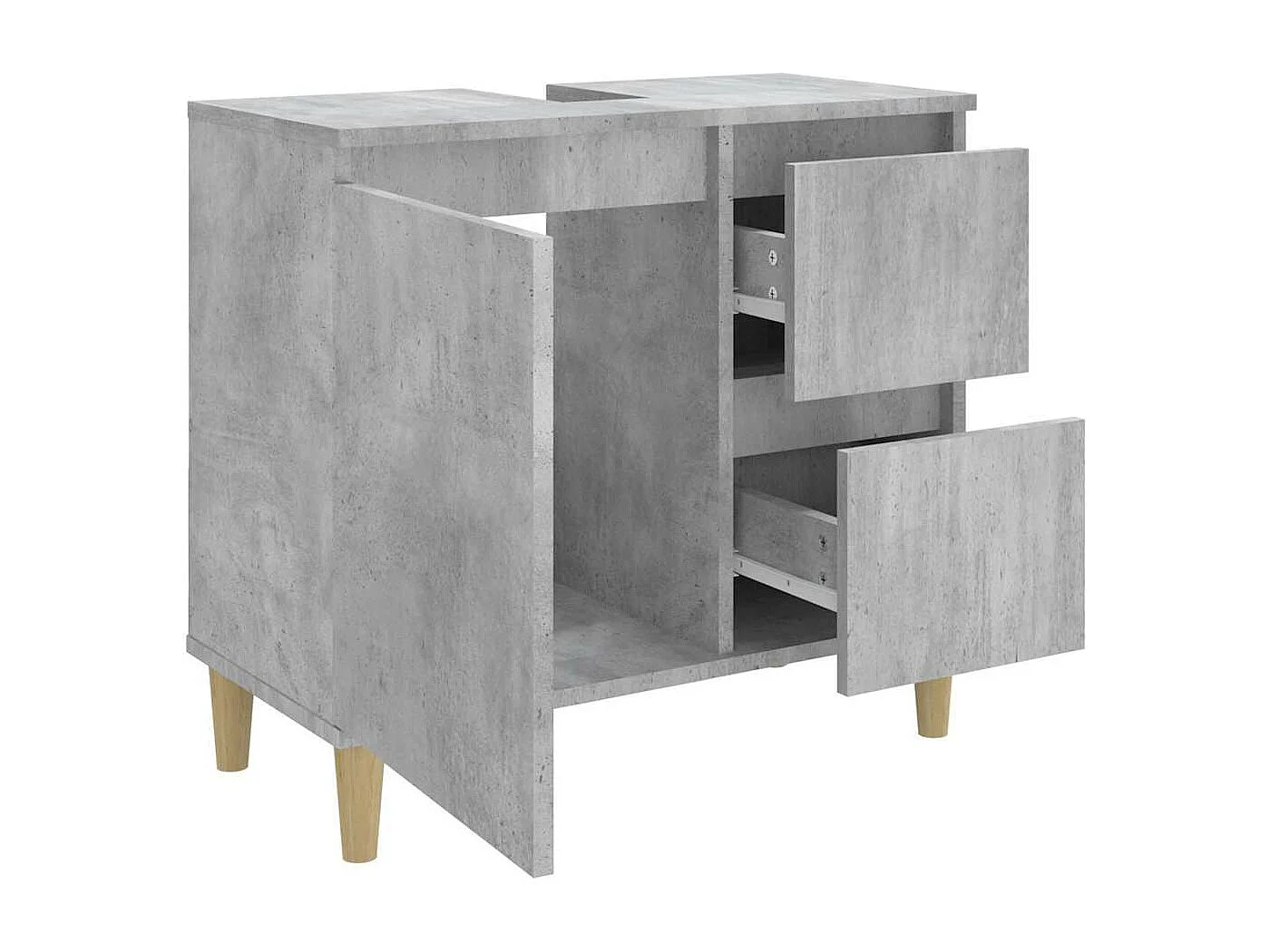 Badkamerkast 65x33x60 cm bewerkt hout betongrijs