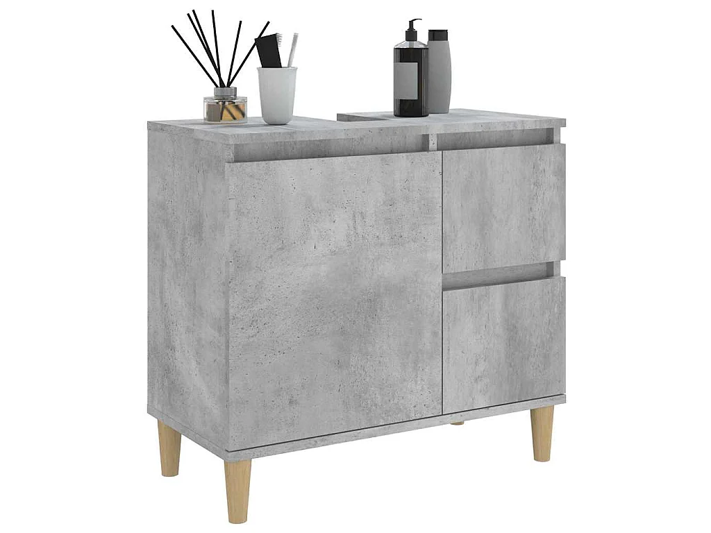 Armoire de salle de bain gris béton 65x33x60 cm