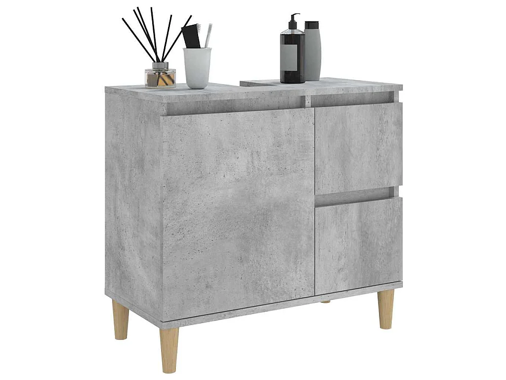 Armoire de salle de bain gris béton 65x33x60 cm