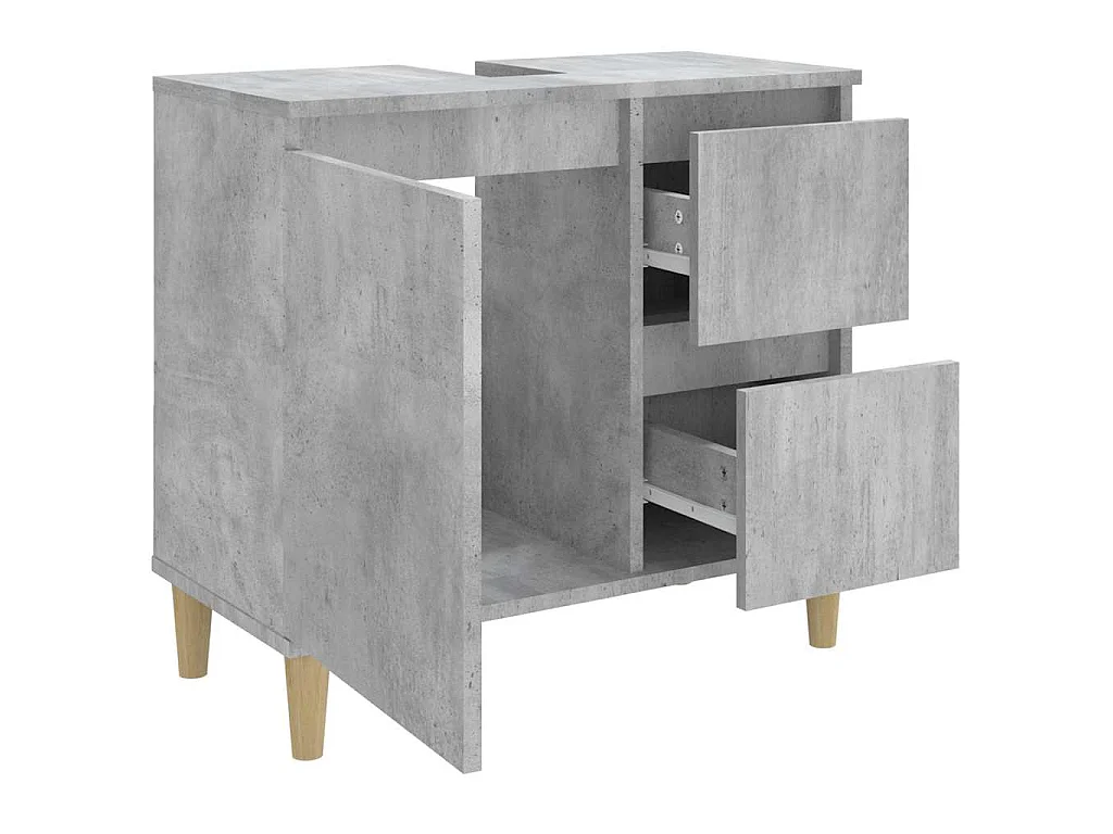 Armoire de salle de bain gris béton 65x33x60 cm