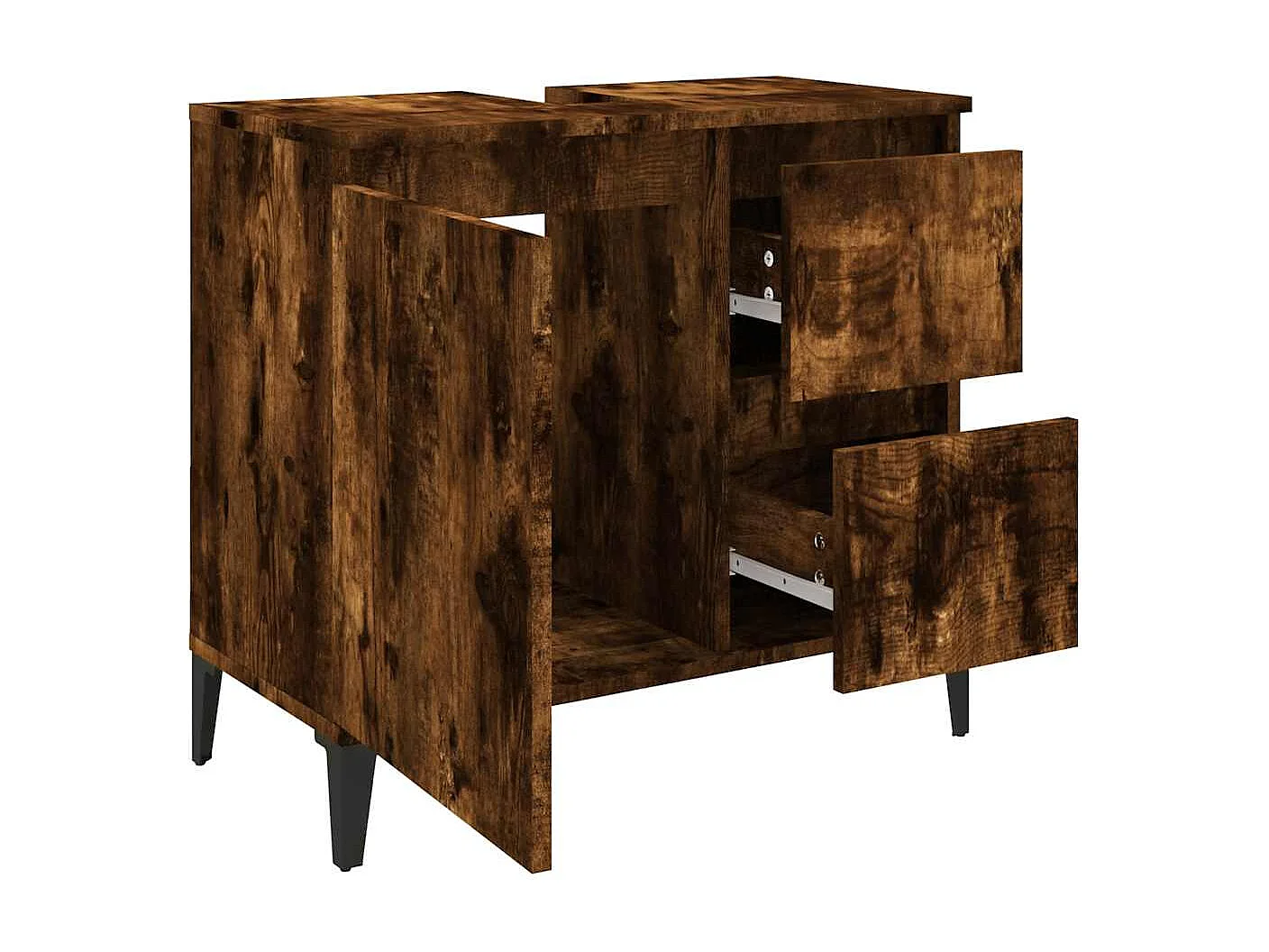 Armoire de bain chêne fumé 65x33x60 cm bois d'ingénierie