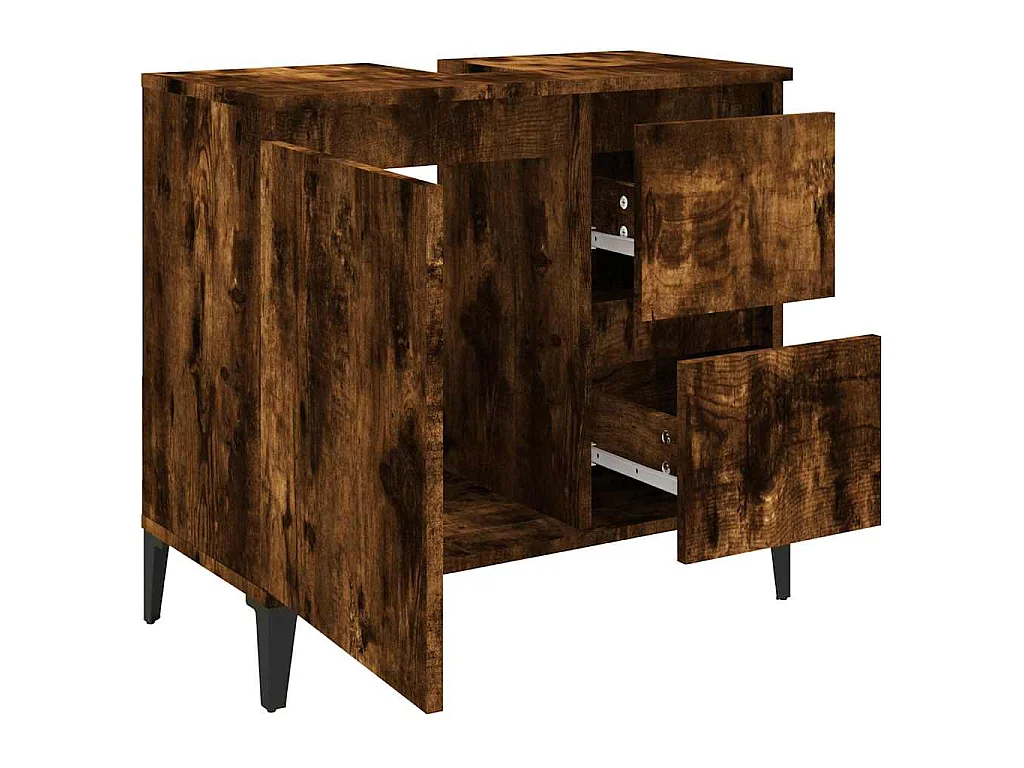 Badschrank Räuchereiche 65x33x60 cm Holzwerkstoff