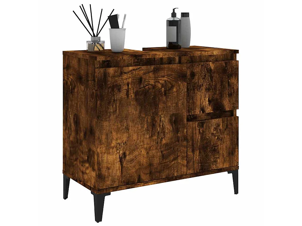 Badschrank Räuchereiche 65x33x60 cm Holzwerkstoff
