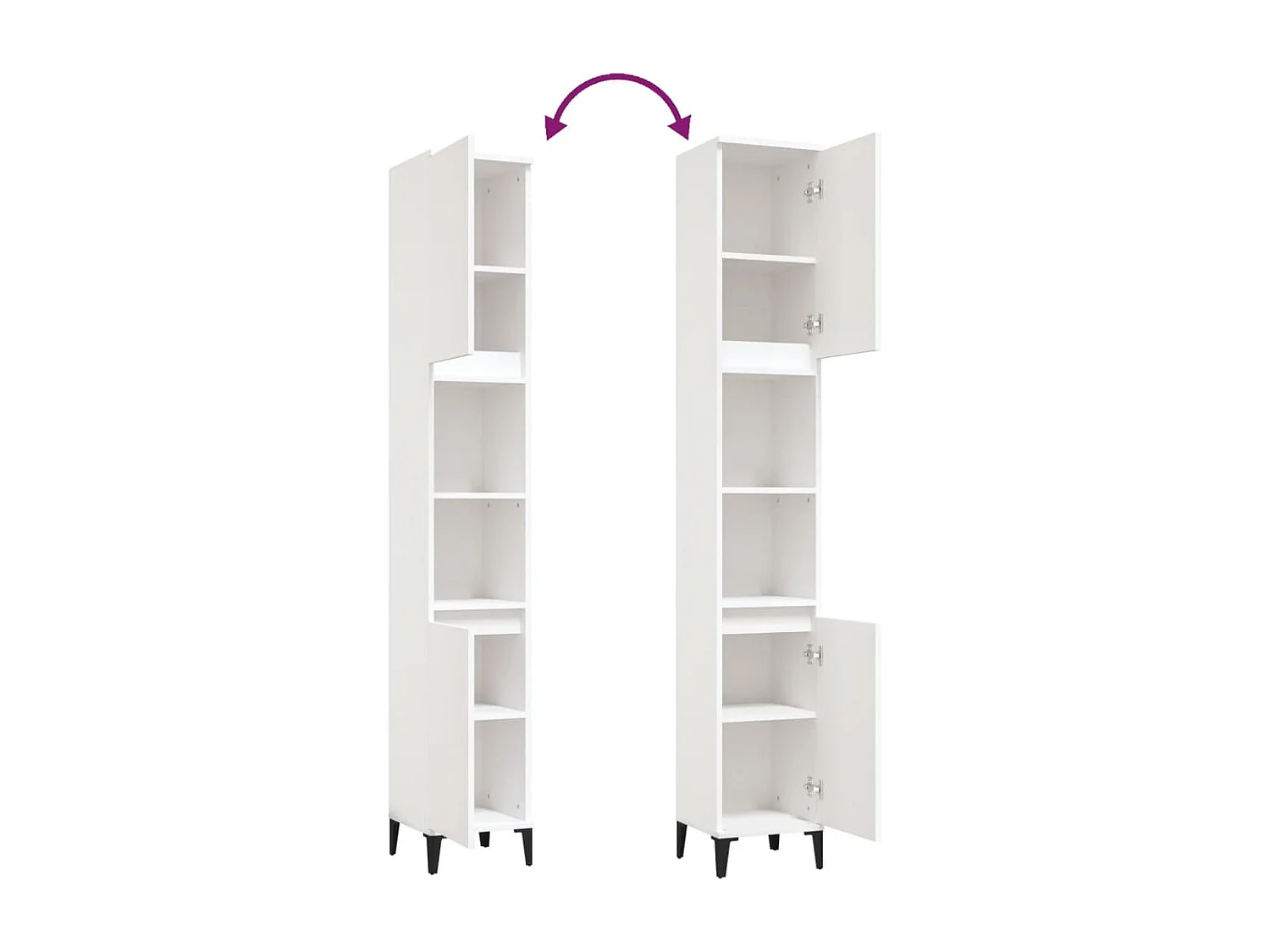 Armoire de salle de bain blanc 30x30x190 cm bois d'ingénierie