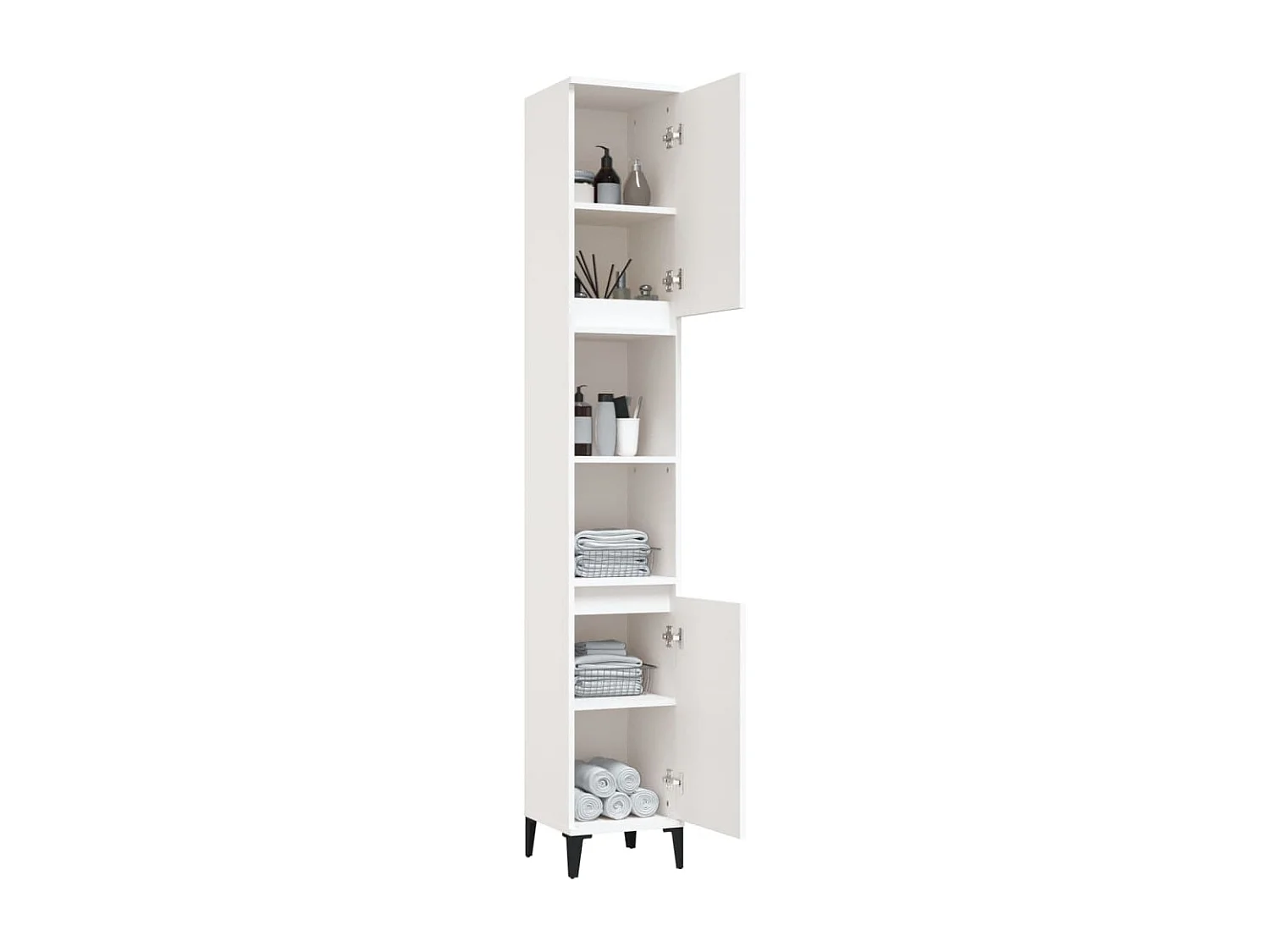 Armoire de salle de bain blanc 30x30x190 cm bois d'ingénierie
