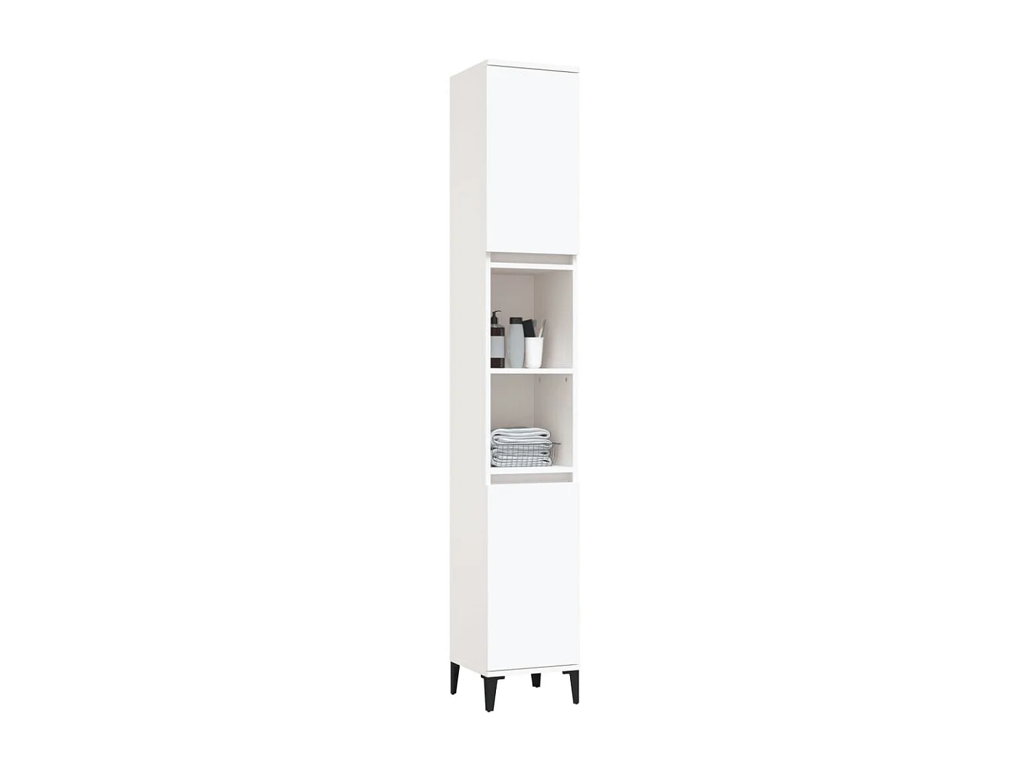 Armoire de salle de bain blanc 30x30x190 cm bois d'ingénierie