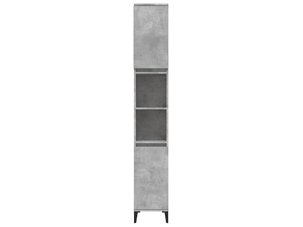 Armadietto Bagno Grigio Cemento 30x30x190 cm Legno Multistrato