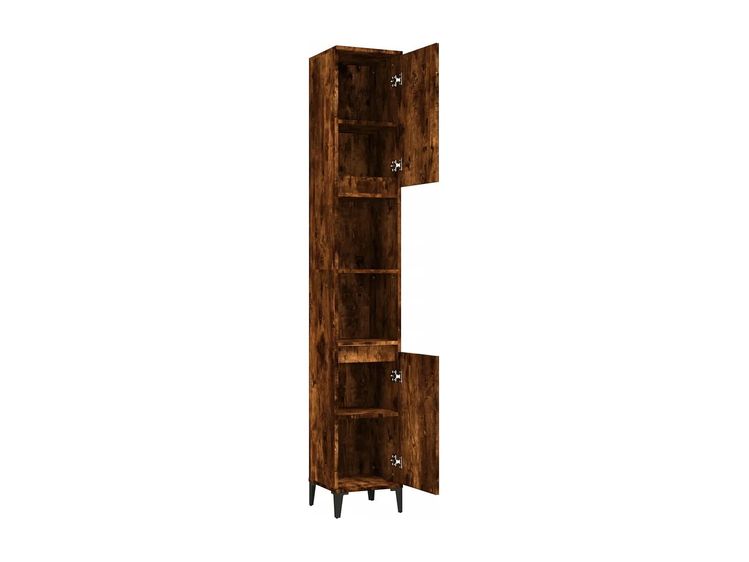 Armadietto Bagno Rovere Fumo 30x30x190 cm in Legno Multistrato