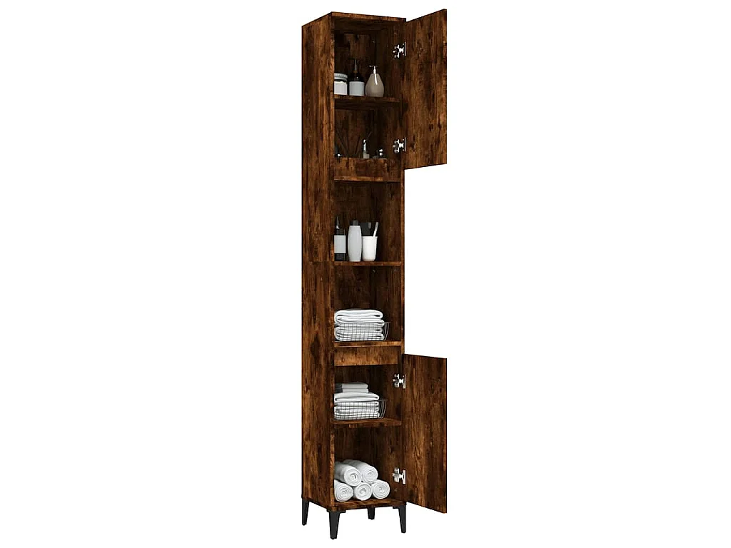 Badschrank Räuchereiche 30x30x190 cm Holzwerkstoff