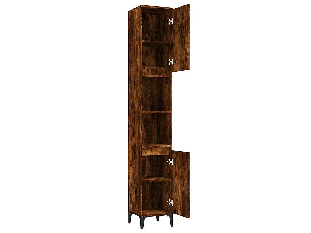 Badschrank Räuchereiche 30x30x190 cm Holzwerkstoff