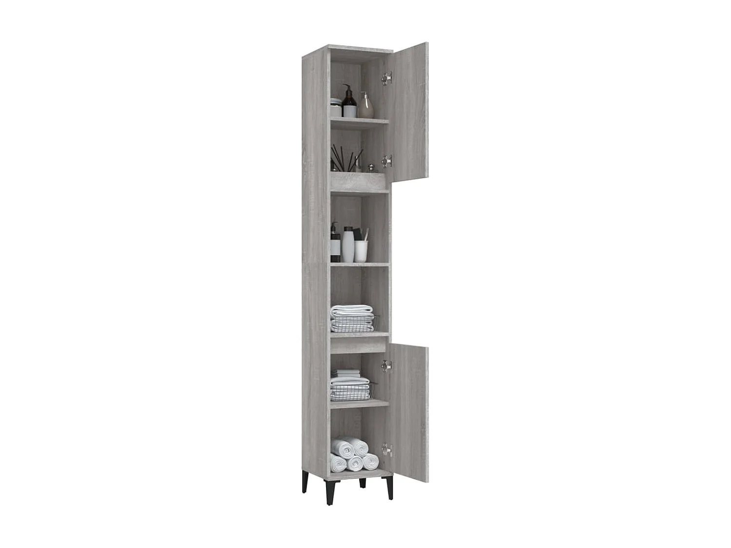 Armoire de bain sonoma gris 30x30x190 cm bois d'ingénierie