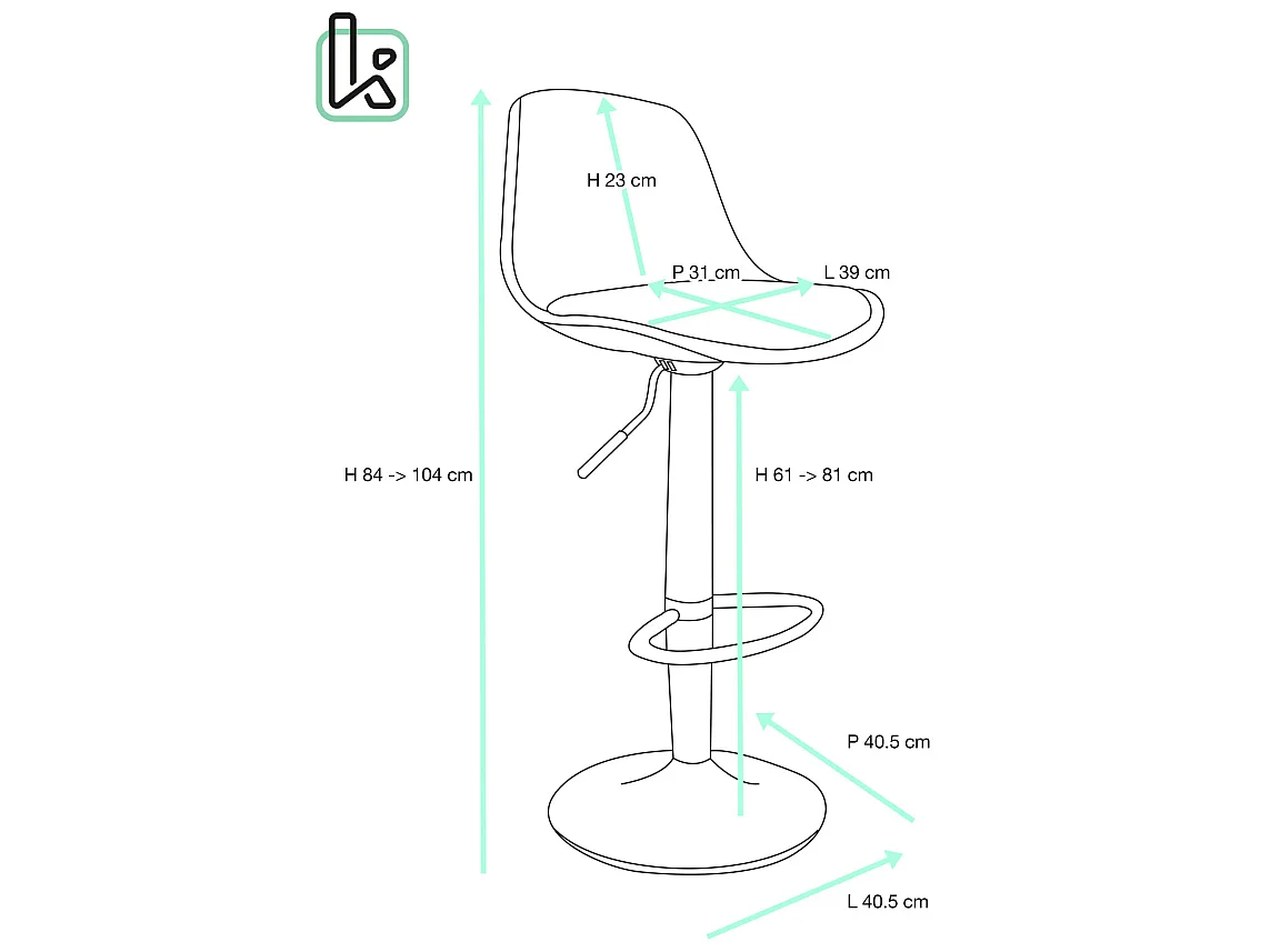 Lot 2 tabourets de bar design siège rembourré patchwork tissu pivotant hauteur réglable SIG (gris)