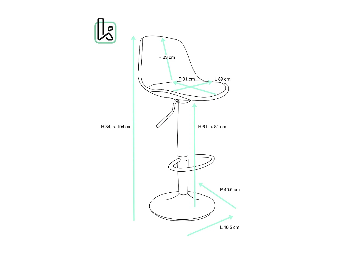 Lote de 2 taburetes de bar de diseño, asiento acolchado patchwork multicolor de tela, giratorio, altura ajustable SIG (patchwork gris)