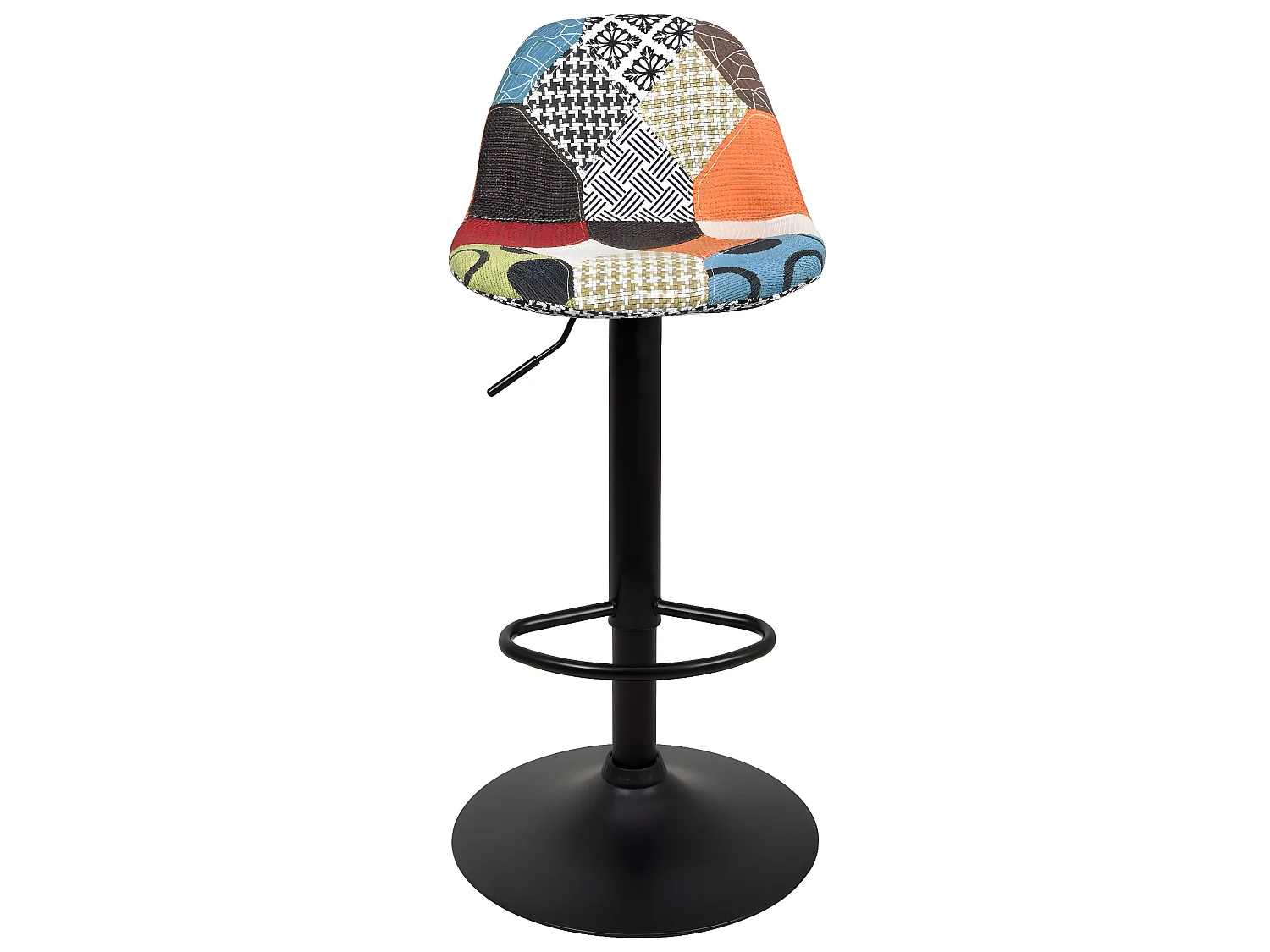 Lot 2 tabourets de bar design siège rembourré patchwork tissu pivotant hauteur réglable SIG (patch)