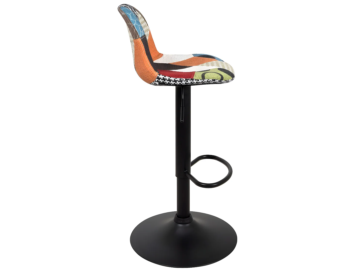 Lot 2 tabourets de bar design siège rembourré patchwork tissu pivotant hauteur réglable SIG (patch)