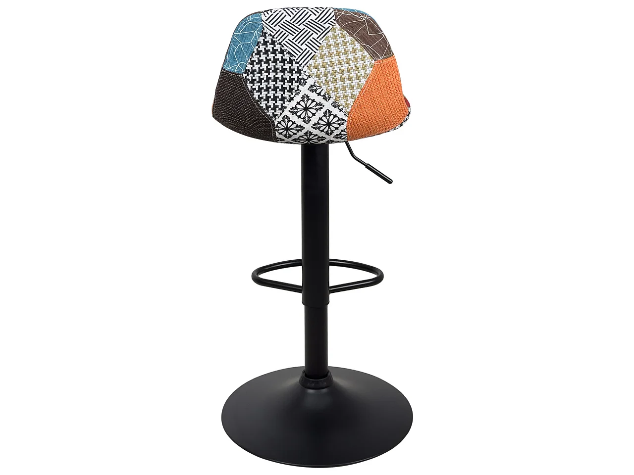 Lot 2 tabourets de bar design siège rembourré patchwork tissu pivotant hauteur réglable SIG (patch)