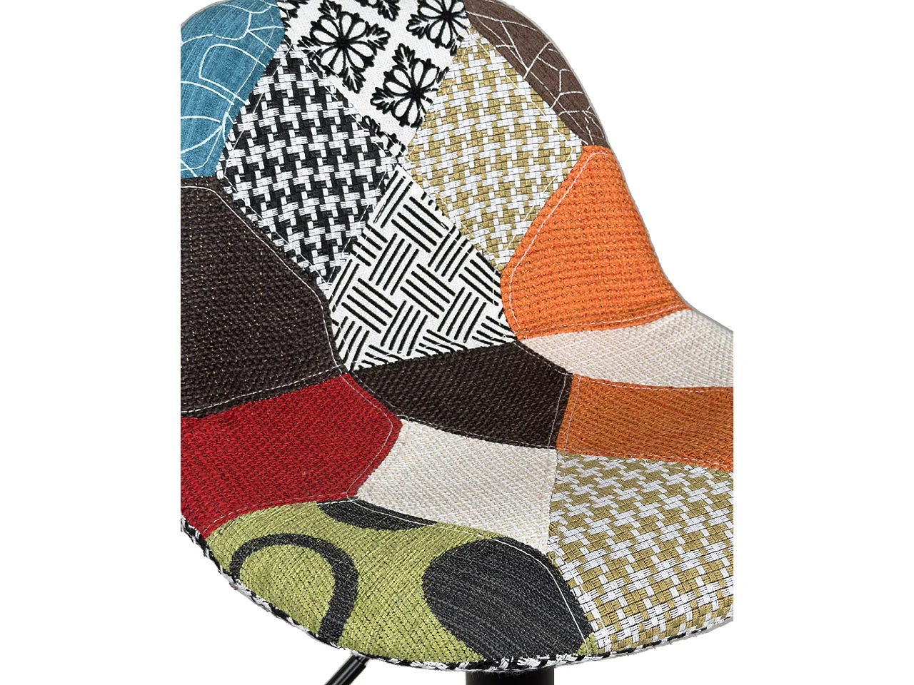 Lot 2 tabourets de bar design siège rembourré patchwork tissu pivotant hauteur réglable SIG (patch)