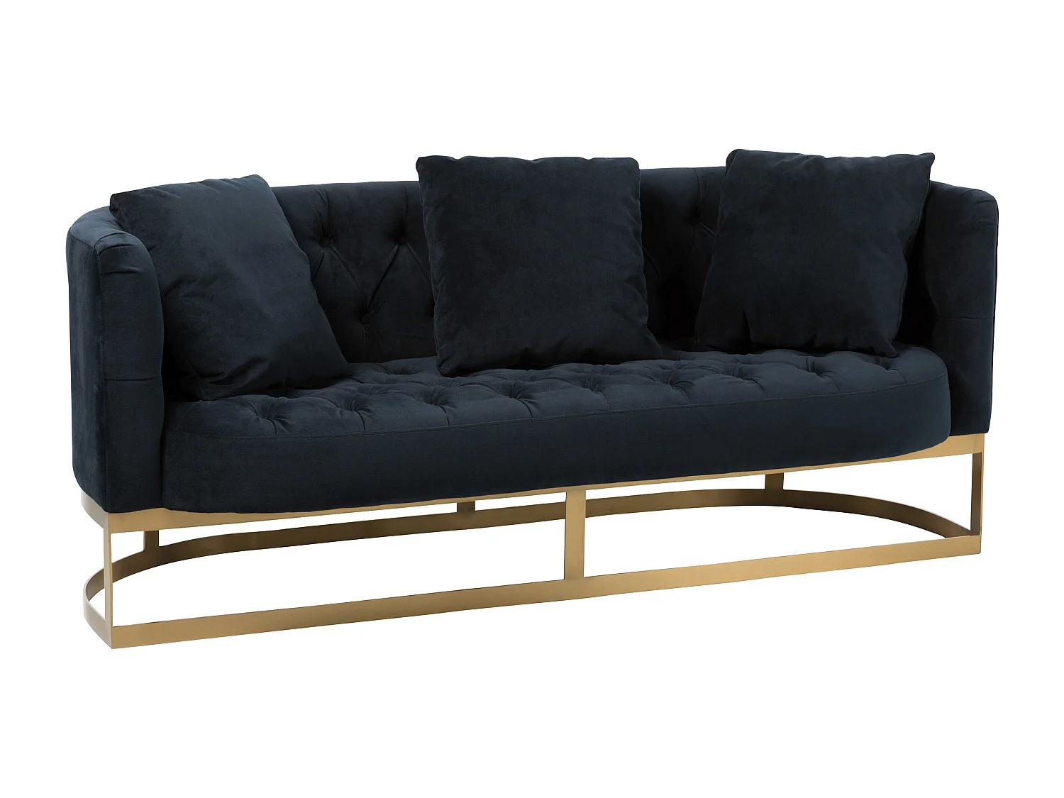 Canapé 2 Places Velours "Wilson" 180cm Anthracite