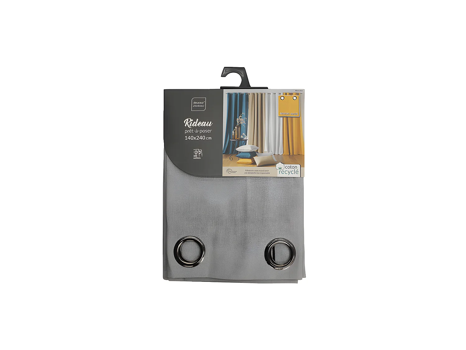 Rideau à Œillets "Mistraline" 140x240cm Gris Chiné