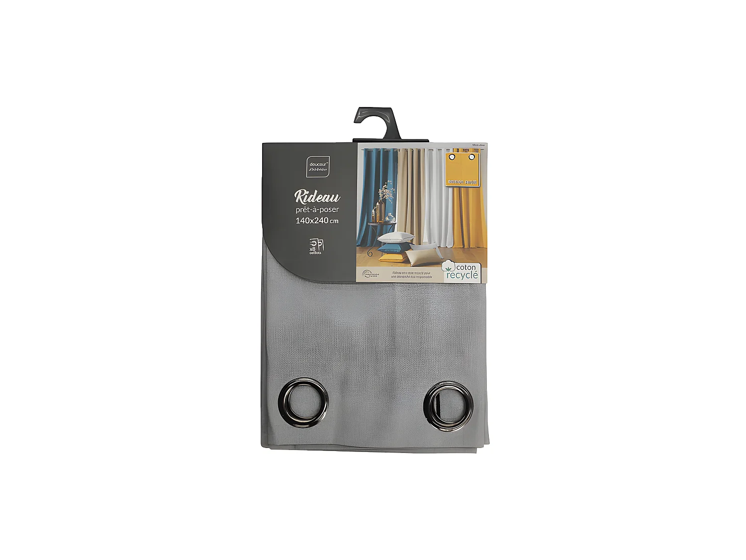 Rideau à Œillets "Mistraline" 140x240cm Gris Chiné