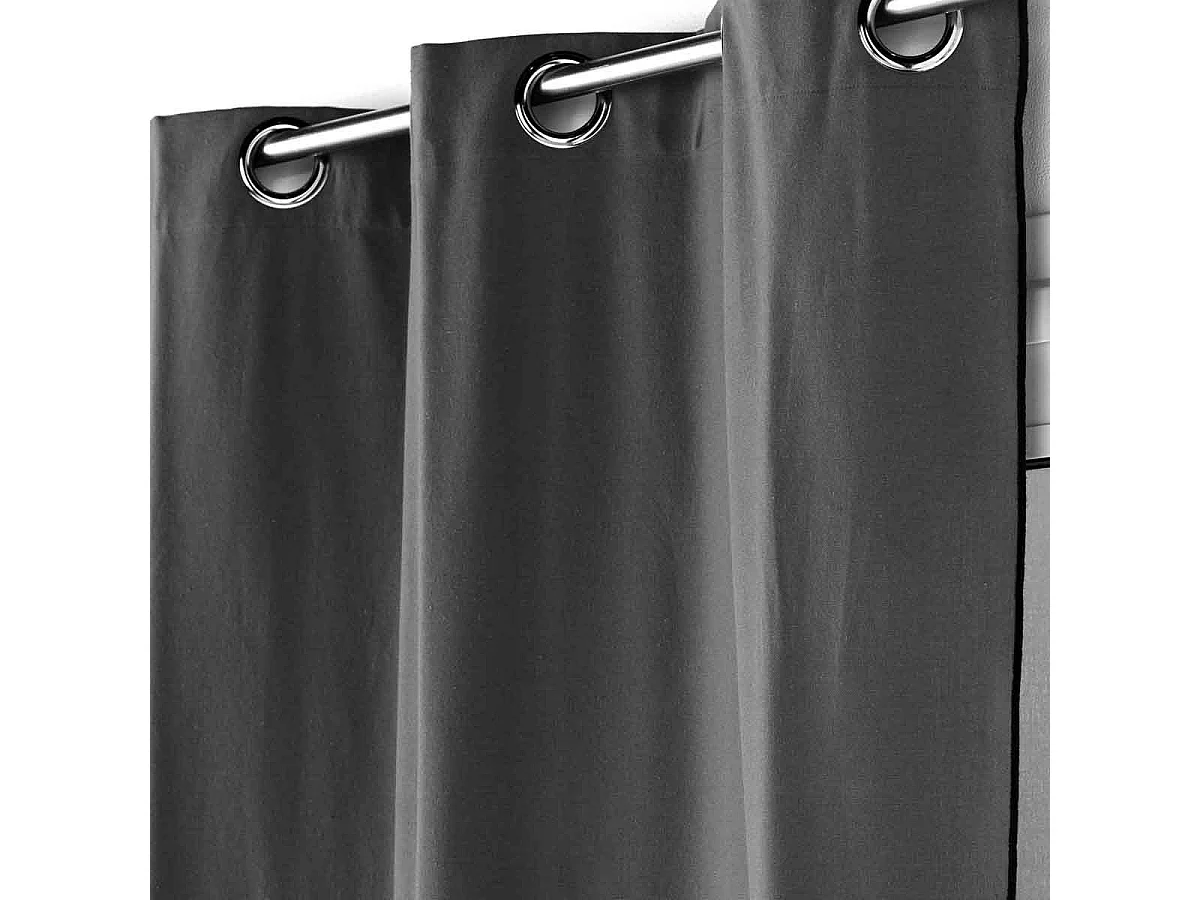 Rideau à Œillets "Mistraline" 140x240cm Anthracite