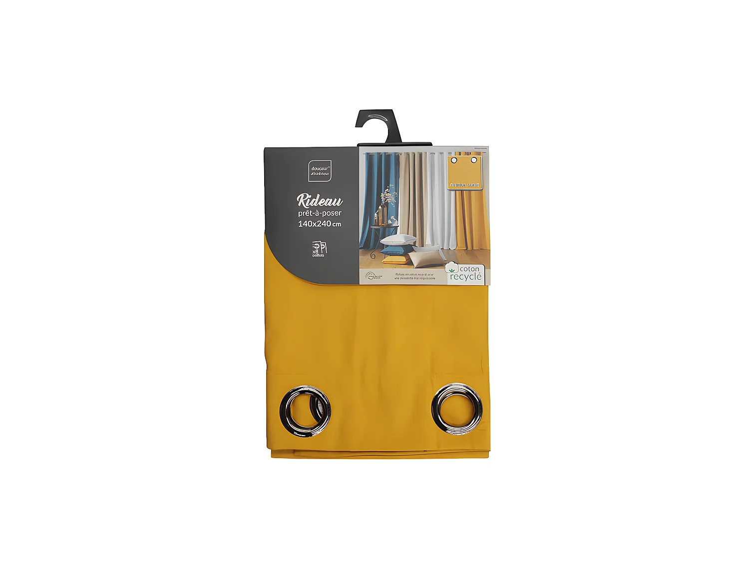 Rideau à Œillets "Mistraline" 140x240cm Moutarde