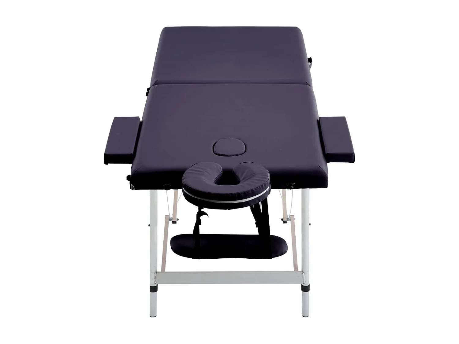 Camilla de masaje plegable cama de masaje banco sofá cosmética terapia portátil profesional shiatsu reiki 2 zonas aluminio púrpura 02_0001810