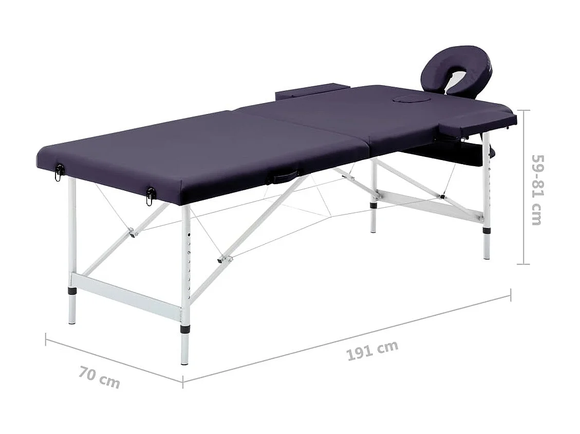 Table de massage pliable aluminium 191 x 70 x 59 cm 02_0001810