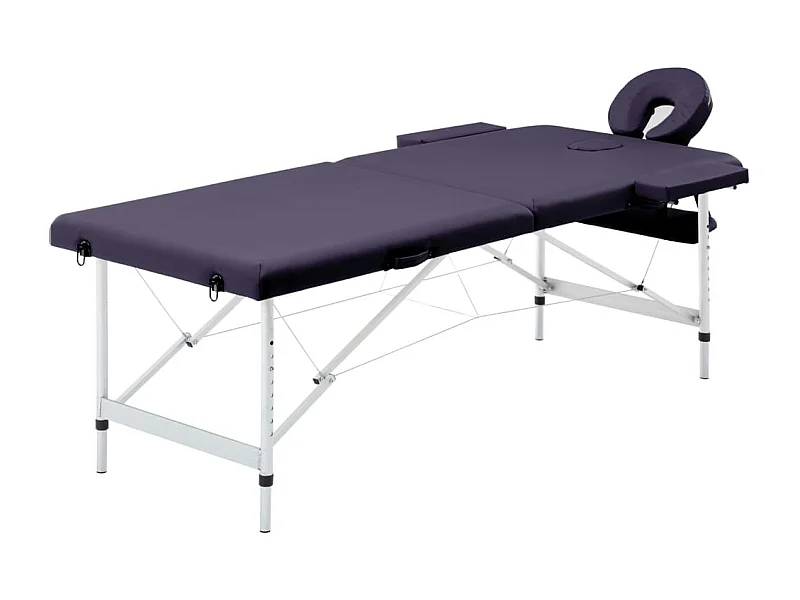 Lettino da massaggio pieghevole lettino da massaggio panca divano terapia cosmetica portatile professionale shiatsu reiki 2 zone alluminio viola 02_0001810