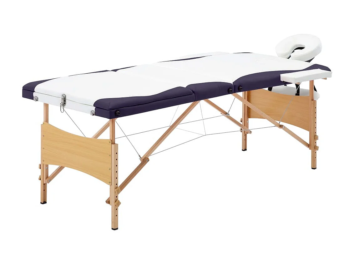 Table de massage pliable 3 zones bois blanc et violet 02_0001831