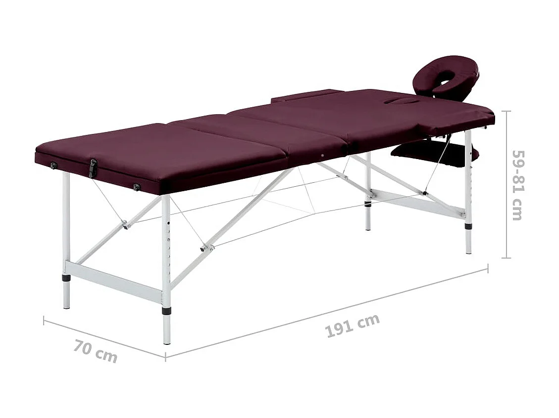 Table de massage pliable aluminium 191 x 70 x 59 cm 02_0001829