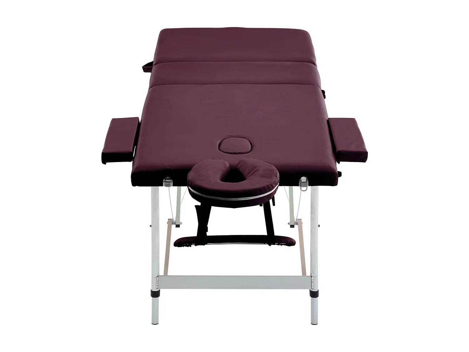 Mesa de masaje plegable banco de masaje sofá terapéutico portátil profesional Shiatsu Reiki 3 zonas aluminio morado 02_0001829