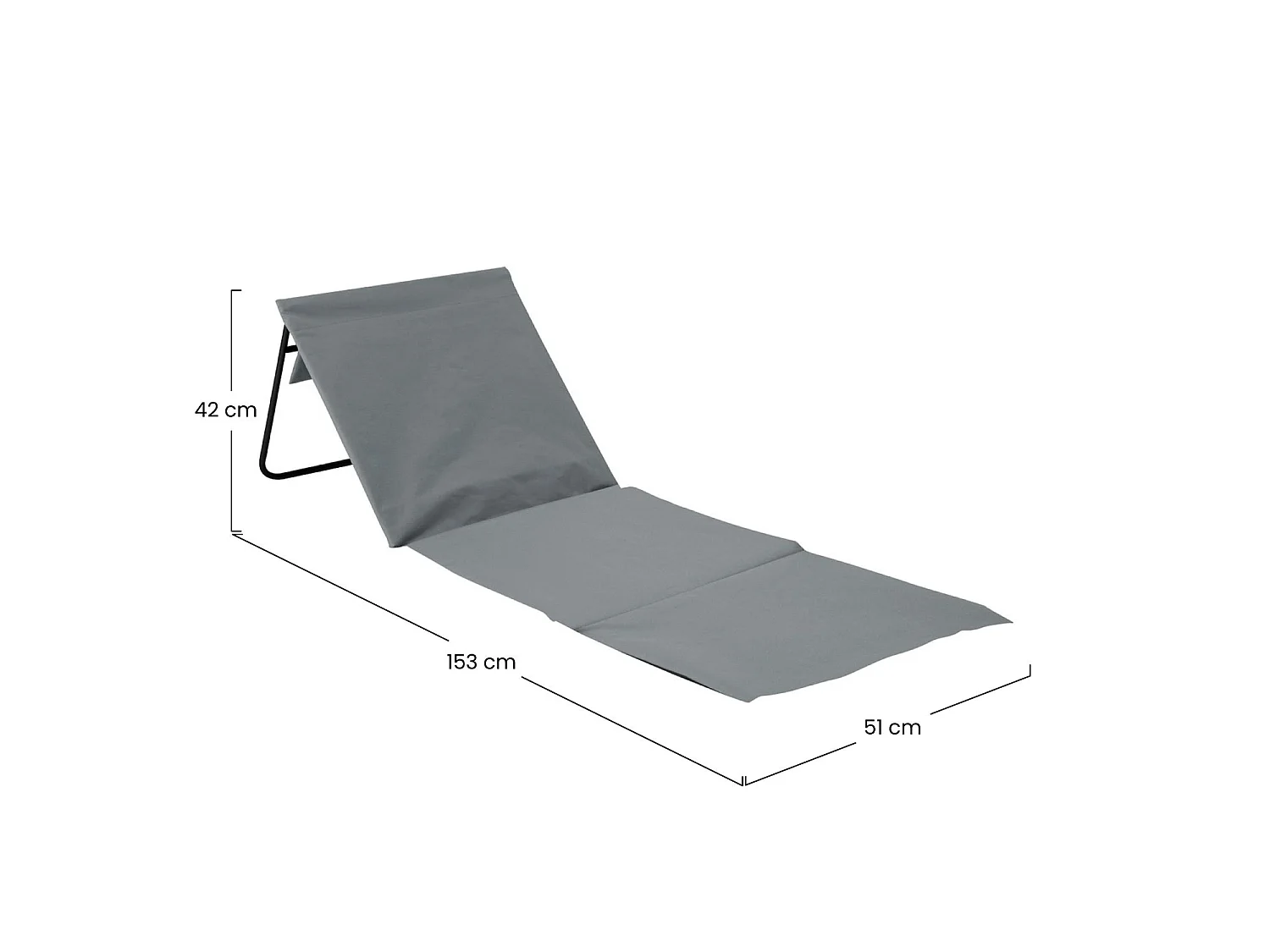 Tapis de plage pliable et rembourré avec dossier 149,5x51x42,5cm 7house