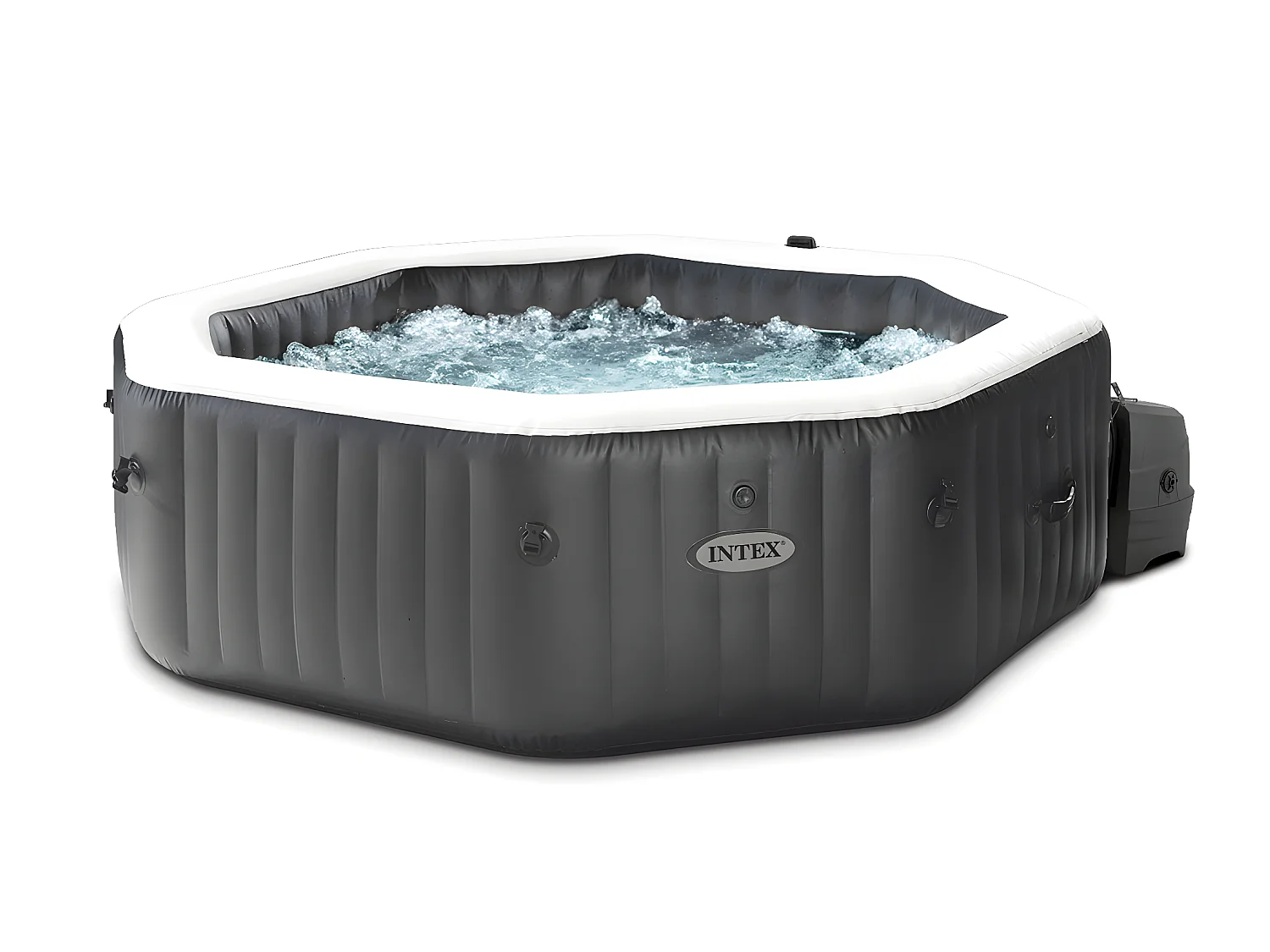 Spa gonflable PureSpa Carbone octogonal Jets et Bulles 4 places - Intex