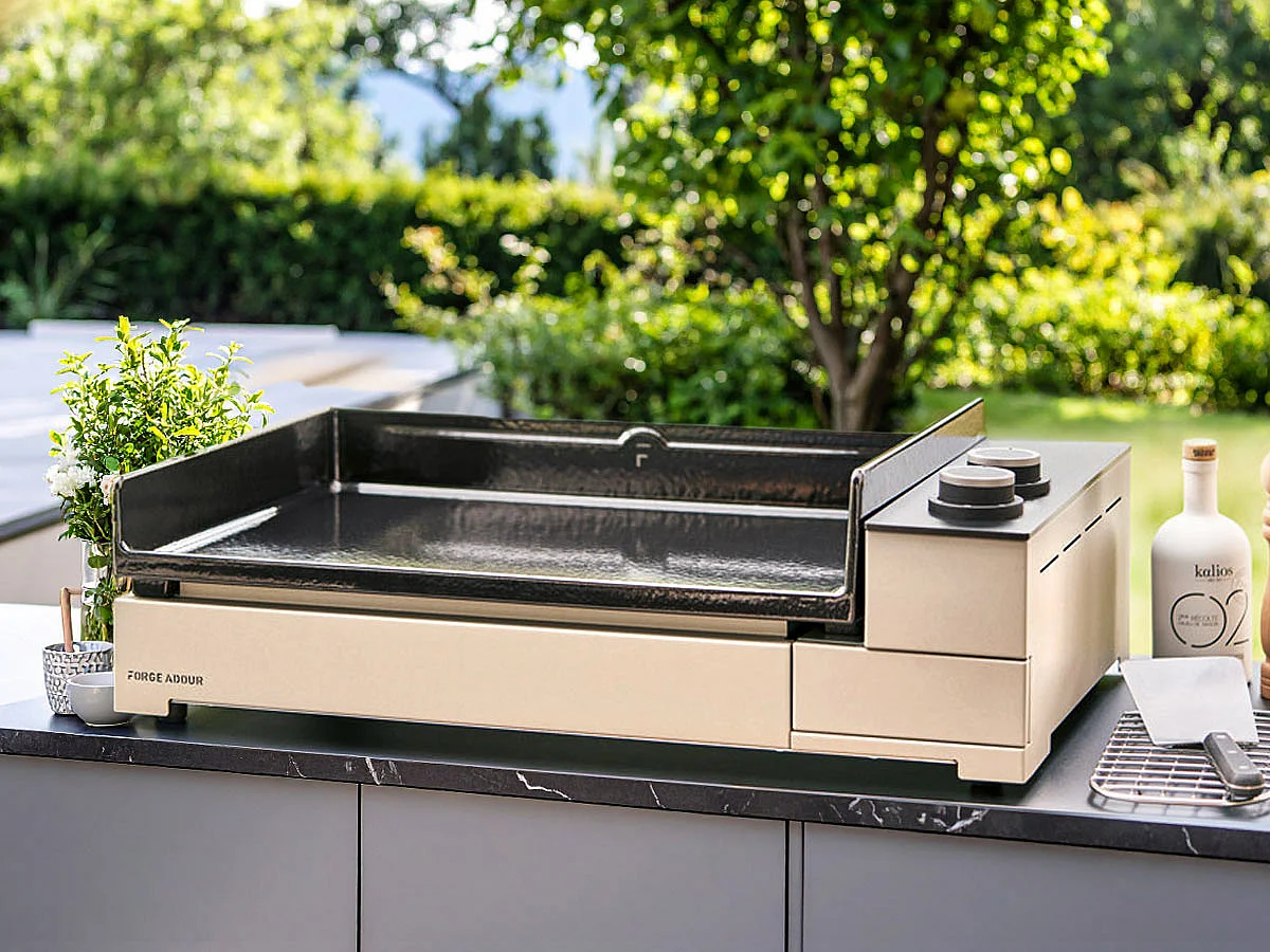 Plancha à gaz Premium 60 chassis acier noir et gris - Forge Adour