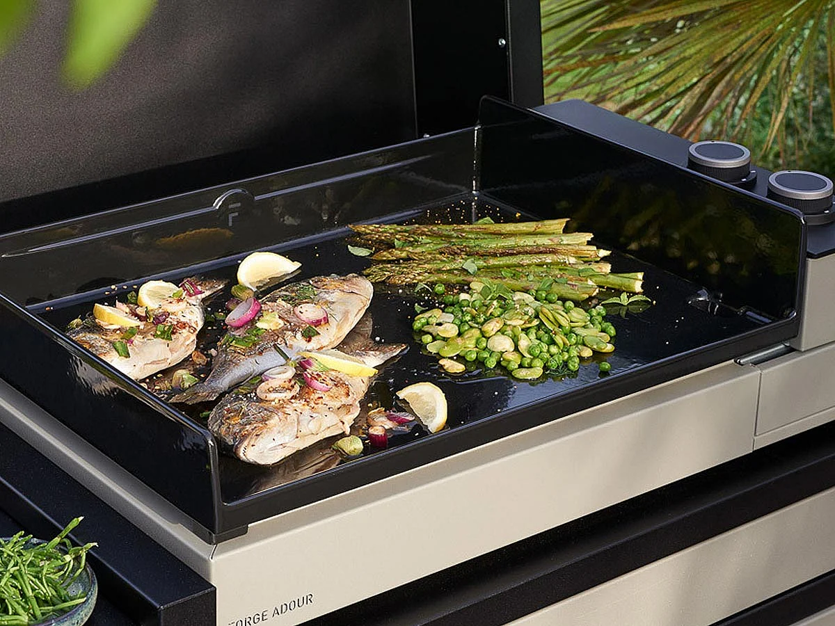 Plancha à gaz Premium 60 chassis acier noir et gris - Forge Adour