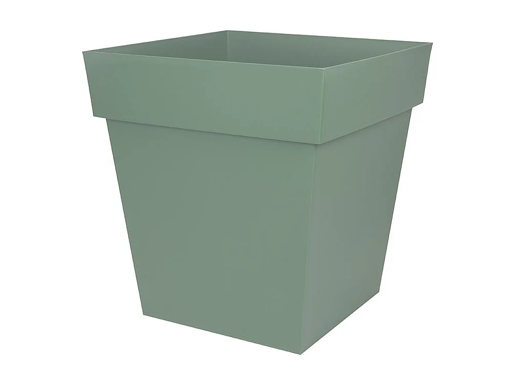 Vierkante bloempot Toscane 50 cm Lauriergroen - Robuust, Gemaakt in Frankrijk, UV- en vorstbestendig